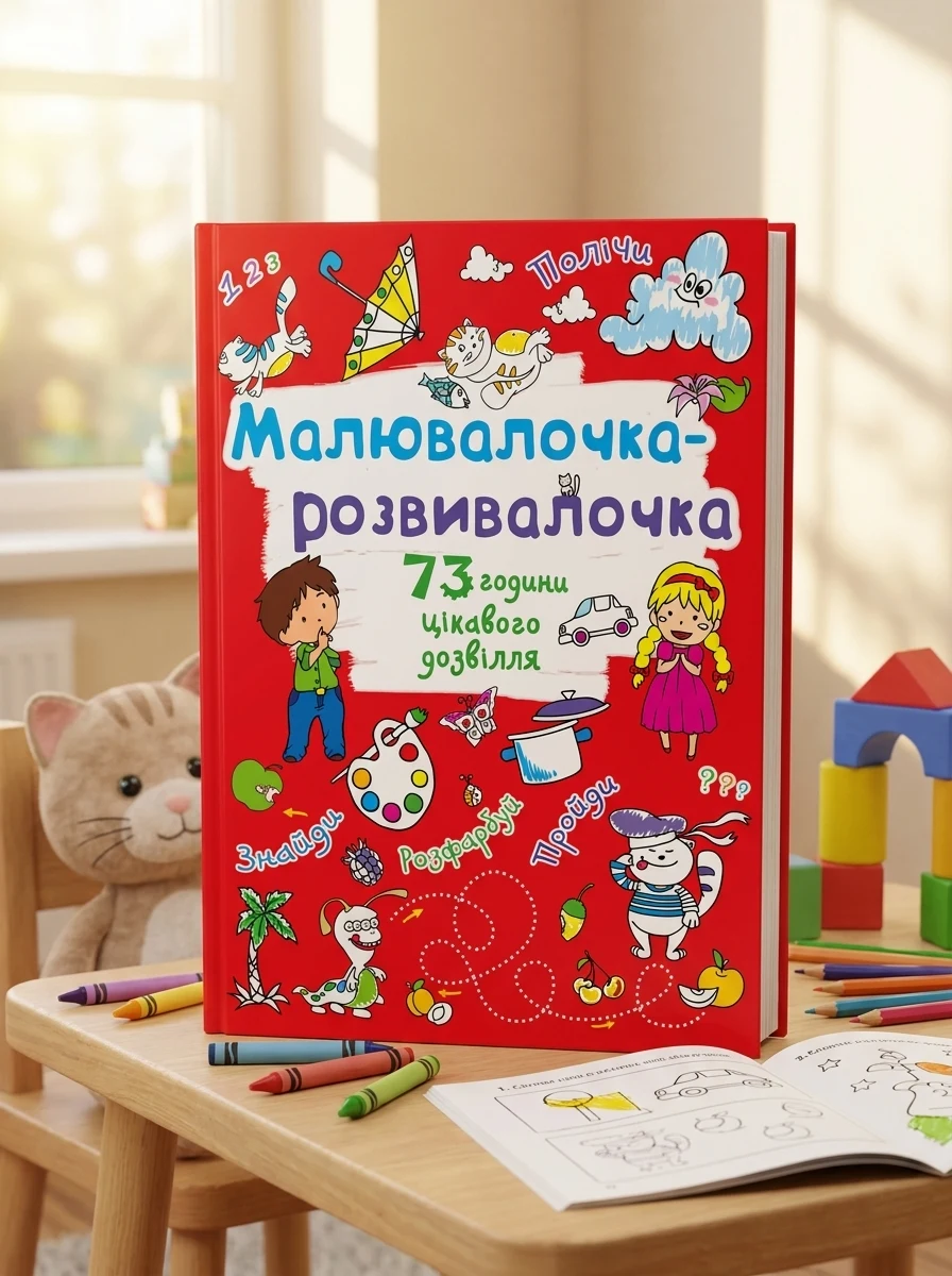 Розмальовка Малювалочка-розвивалочка Котик — Дитяча література