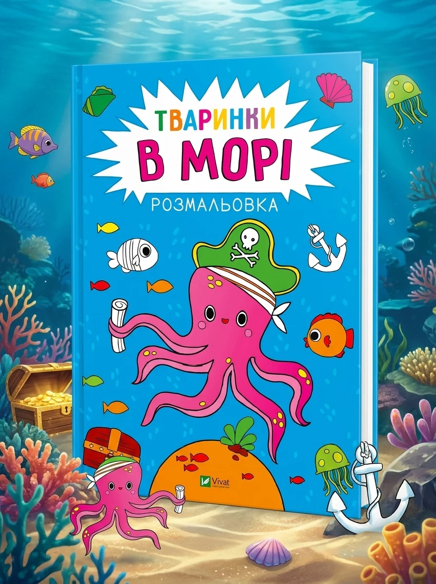 Розмальовка. Тваринки в морі — Книги