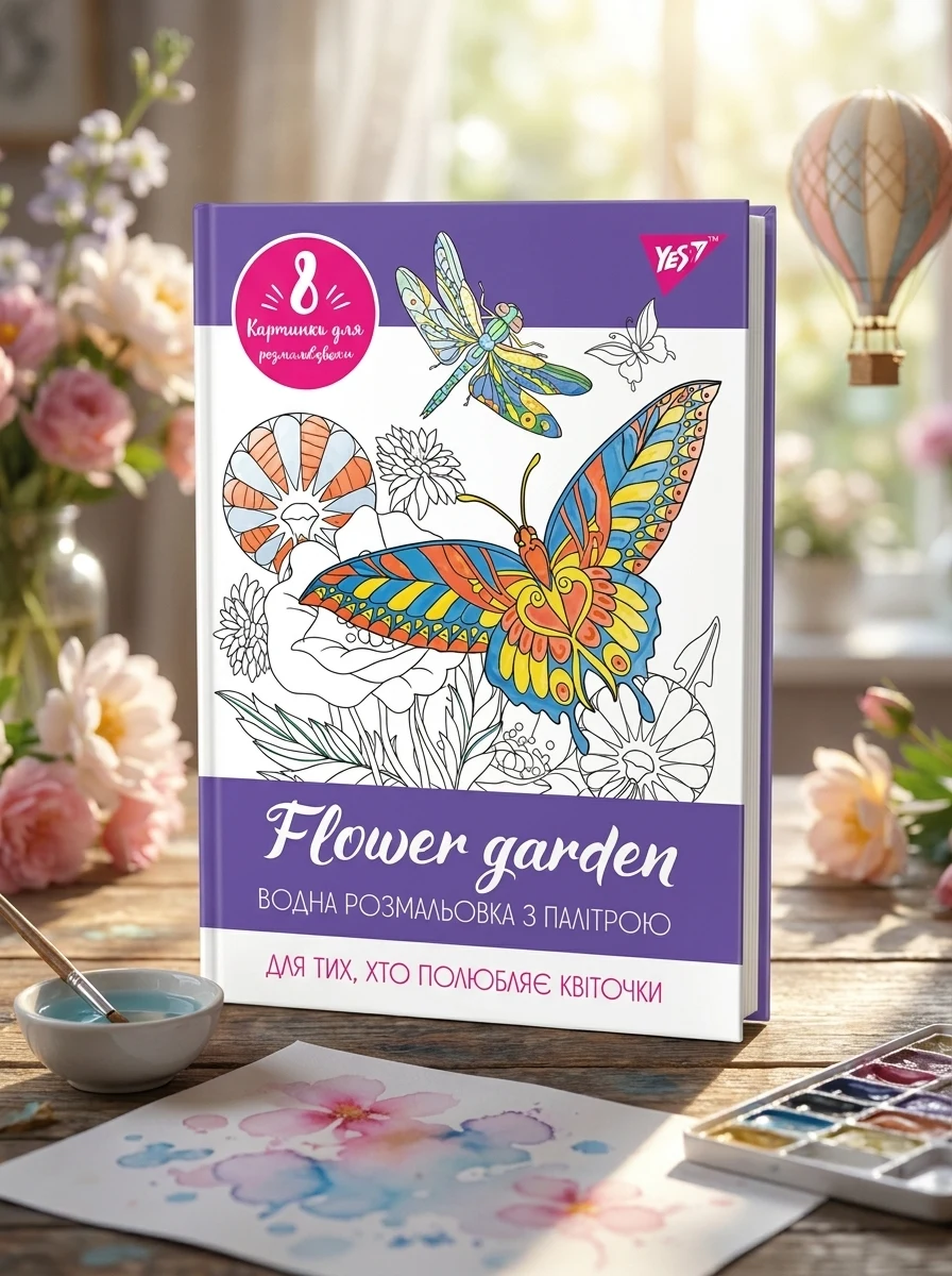 Розмальовка водна YES Flower garden 742846 — Дитяча література