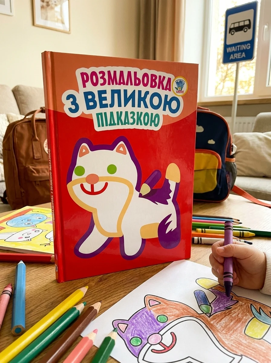 Розмальовка з великою підказкою. Кішка — фото 2
