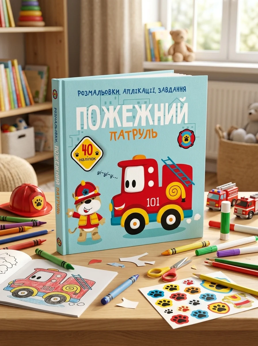 Розмальовки, аплікації, завдання. Пожежний патруль. 40 наліпок, — Дитяча література