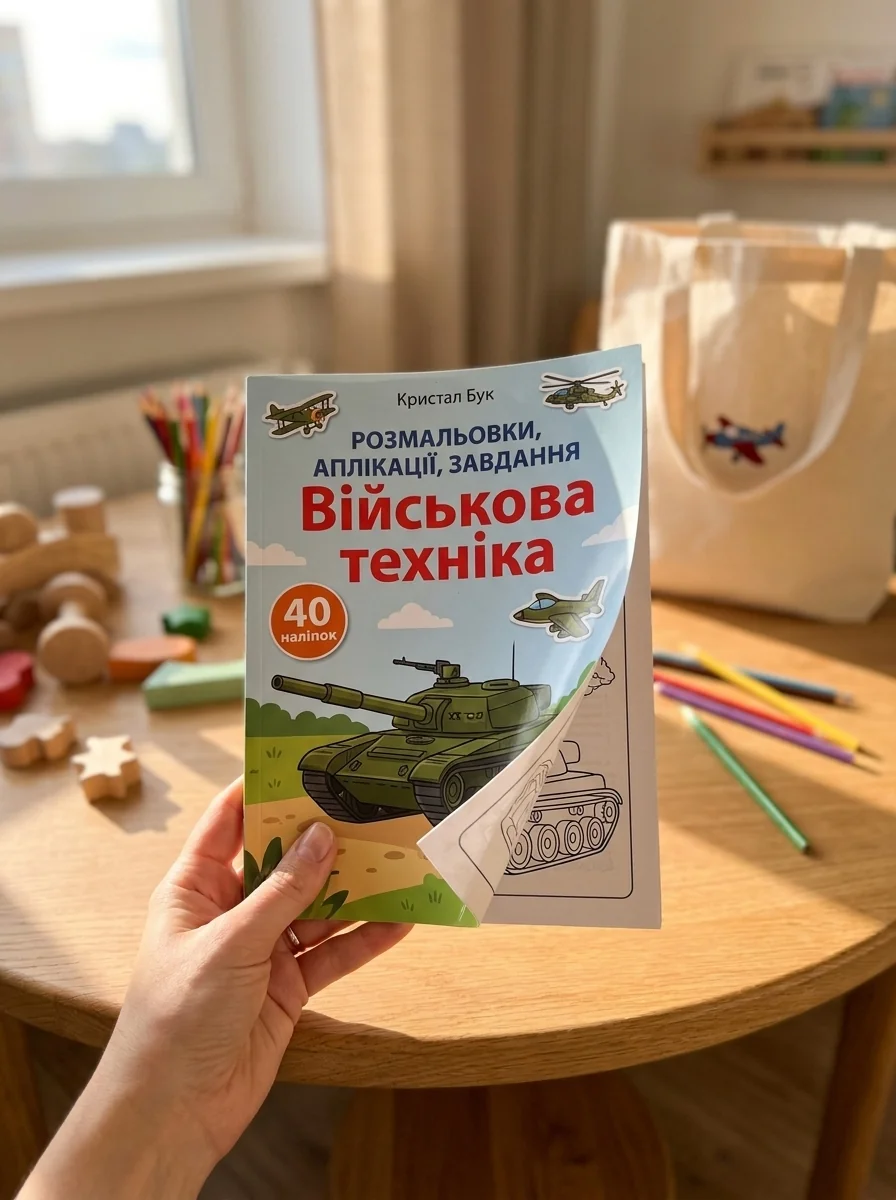 Розмальовки, аплікації, завдання. Військова техніка. 40 наліпок — Дитяча література