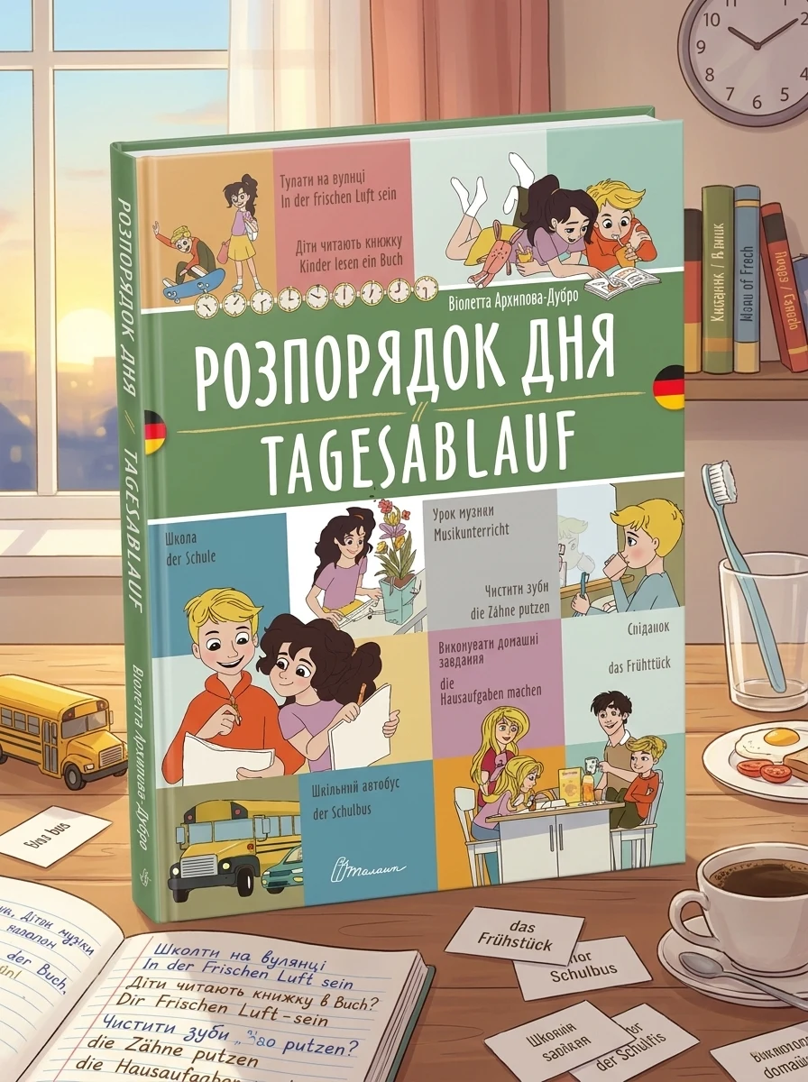 Розпорядок дня. Tagesablauf. Українсько-німецька, — Вивчення мов