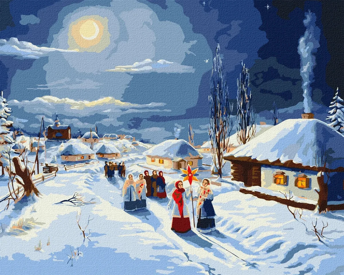 Розпис по номерах 'Різдвяні колядки' 40х50 КНО4959