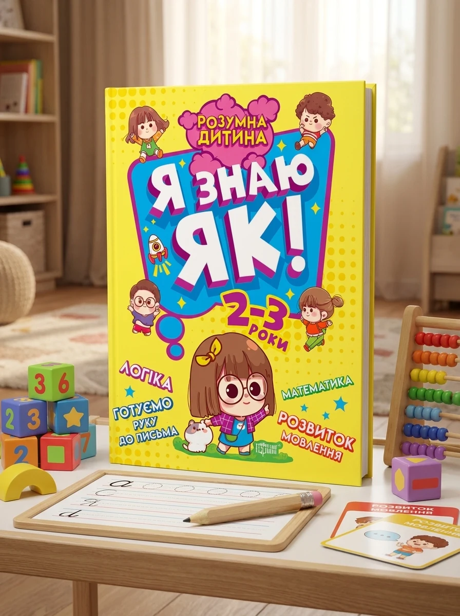 Розумна дитина. Я знаю як! 2-3 роки. Логіка. Математика. Готуємо руку до письма. Розвиток мовлення