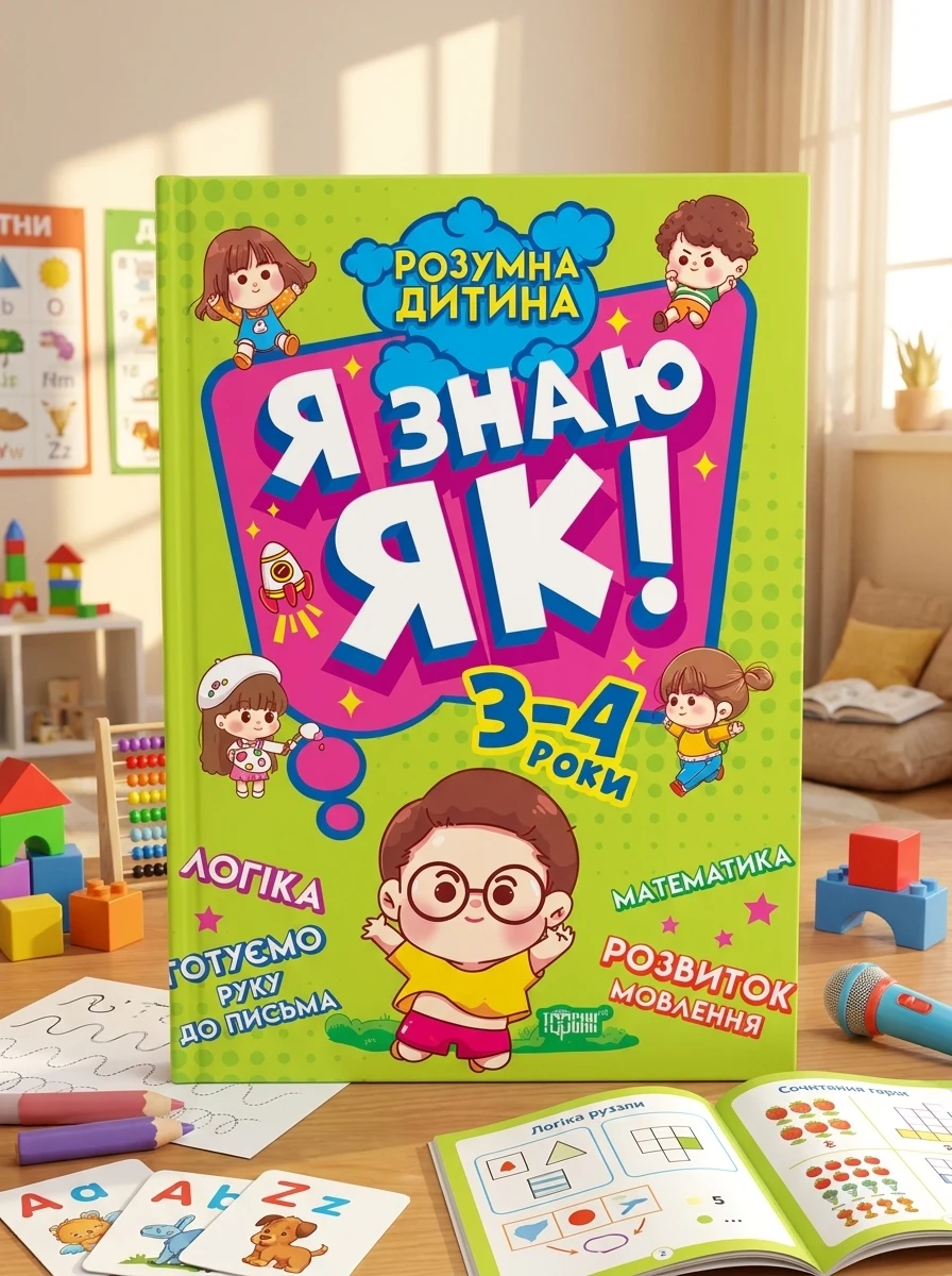 Розумна дитина. Я знаю як! 3-4 роки. Логіка. Математика. Готуємо руку до письма. Розвиток мовлення