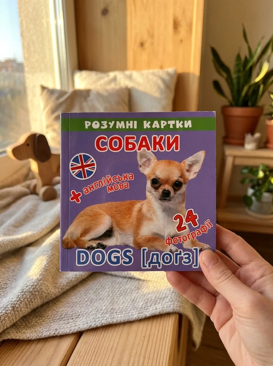 Розумні картки. Англійська мова. Собаки. 12 карток. 0+ — Дмитро Турбаніст, обкладинка
