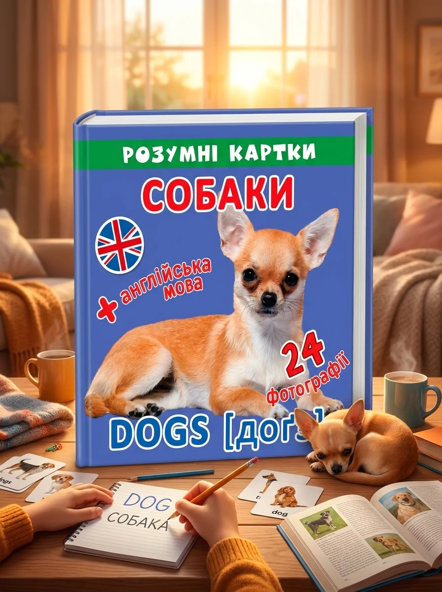 Розумні картки. Англійська мова. Собаки. 12 карток. 0+ — Книги