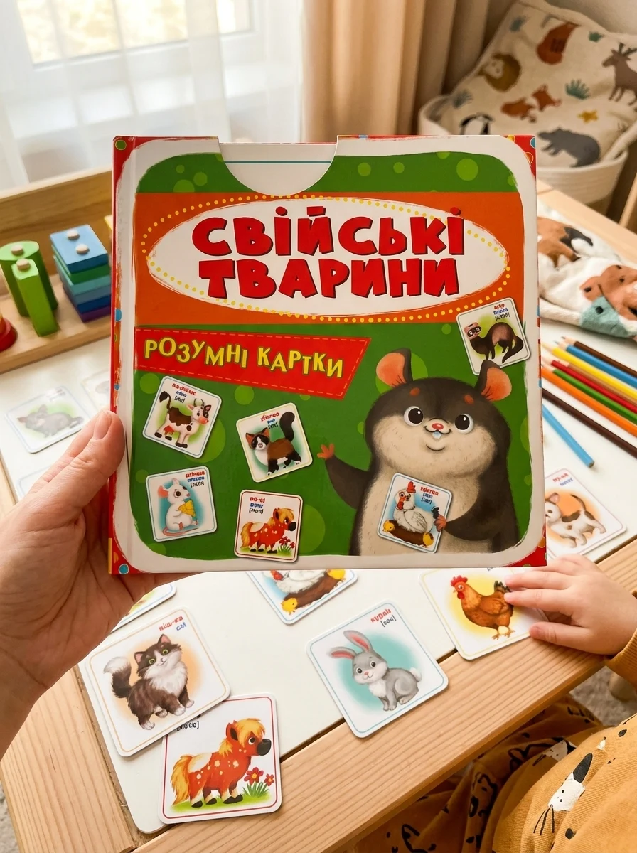 Розумні картки. Свійські тварини. 30 карток, — Дитяча література