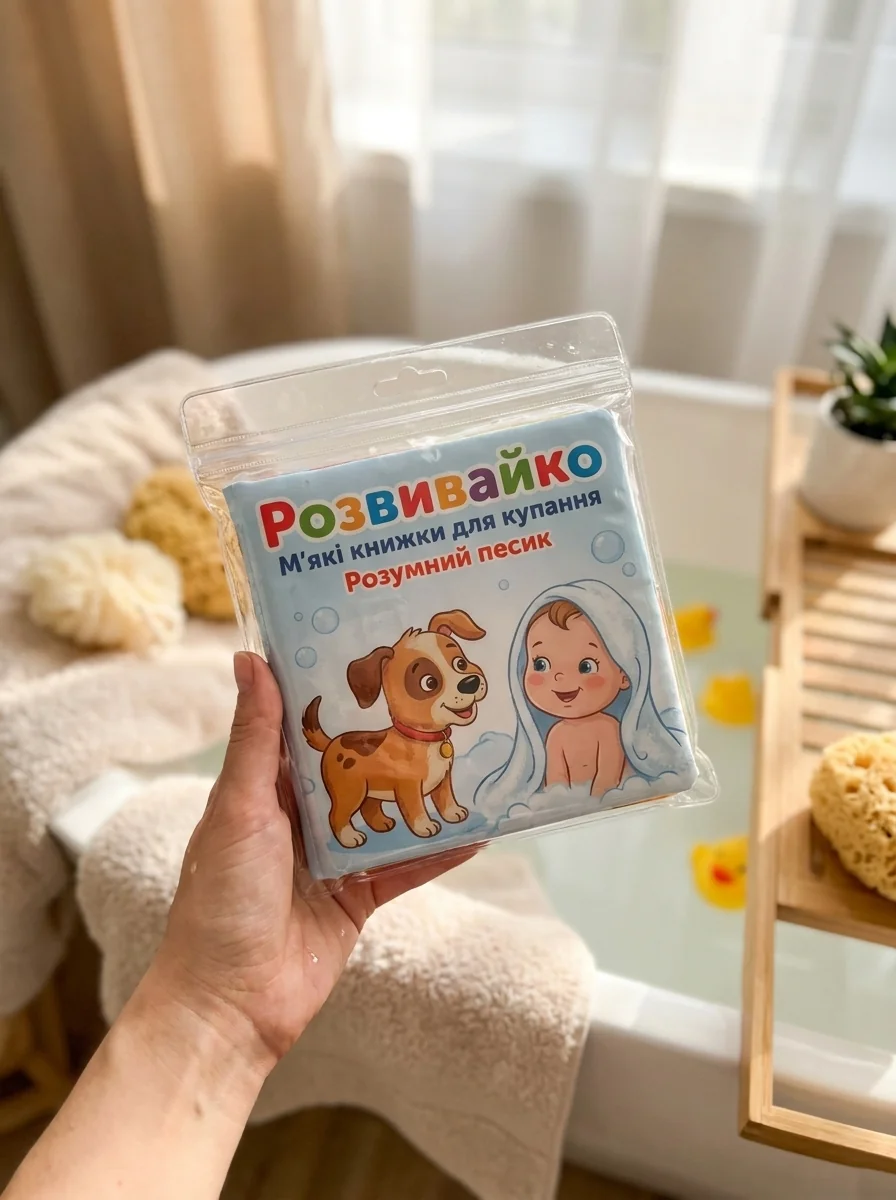 Розвивайко. М'які книжки для купання. Розумний песик. Від 6 місяців | купити книгу онлайн