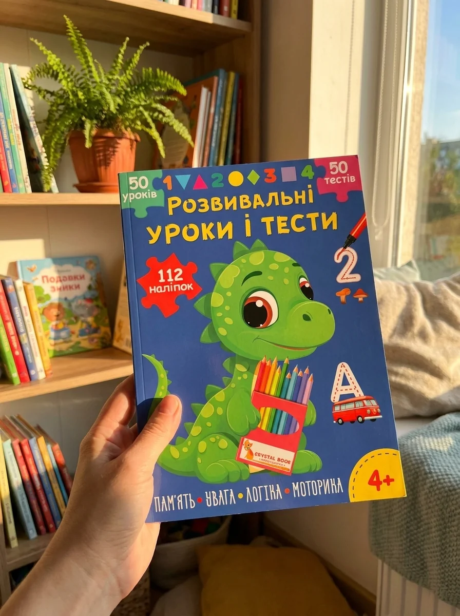 Розвивальні уроки і тести. Динозаврик. 112 наліпок — Дитяча література