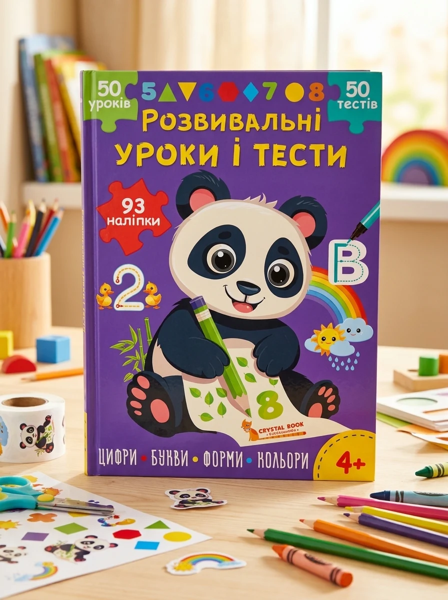 Розвивальні уроки і тести. Панда. 93 наліпки — фото 2
