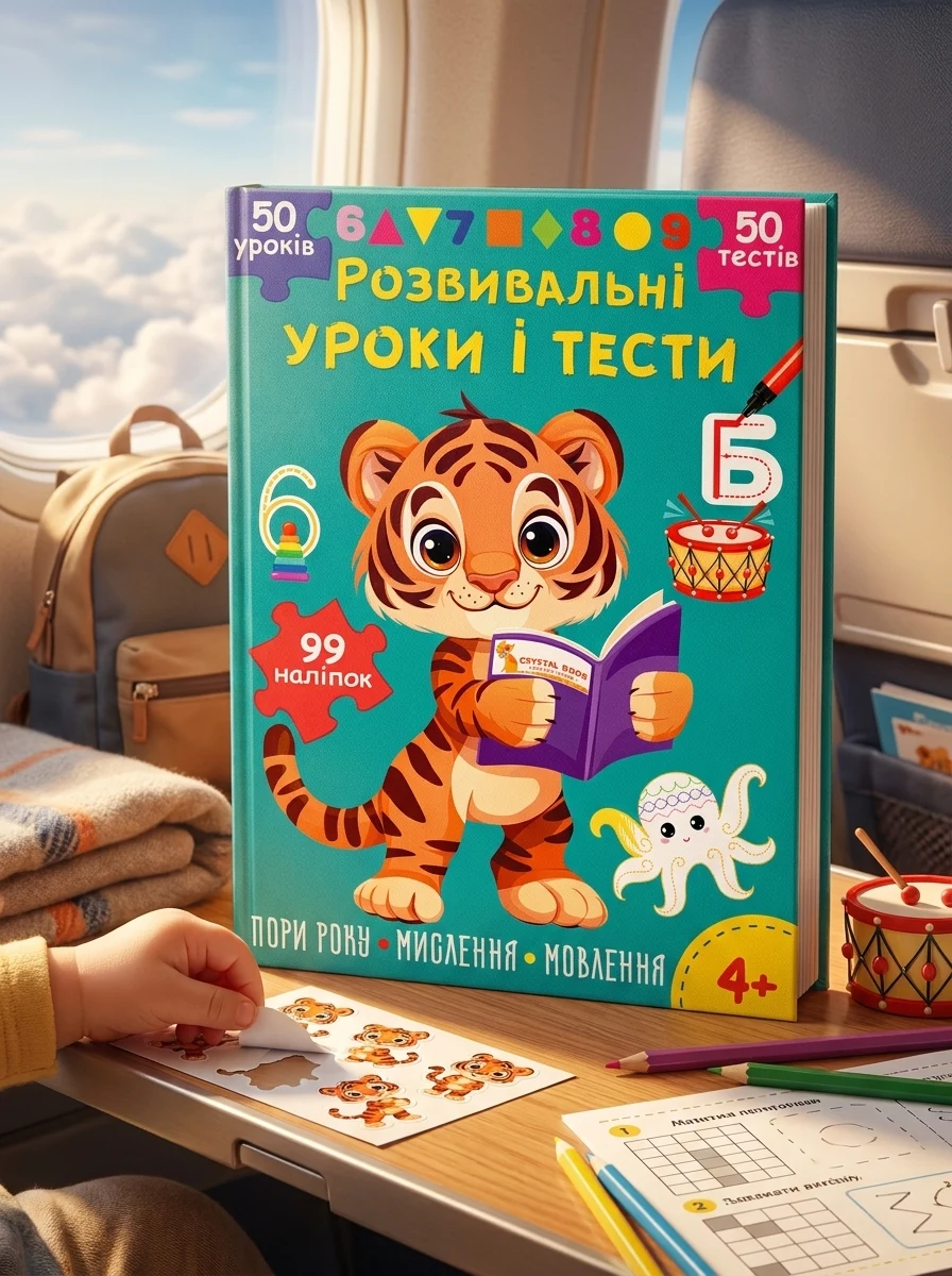 Розвивальні уроки і тести. Тигреня. 99 наліпок — фото 2