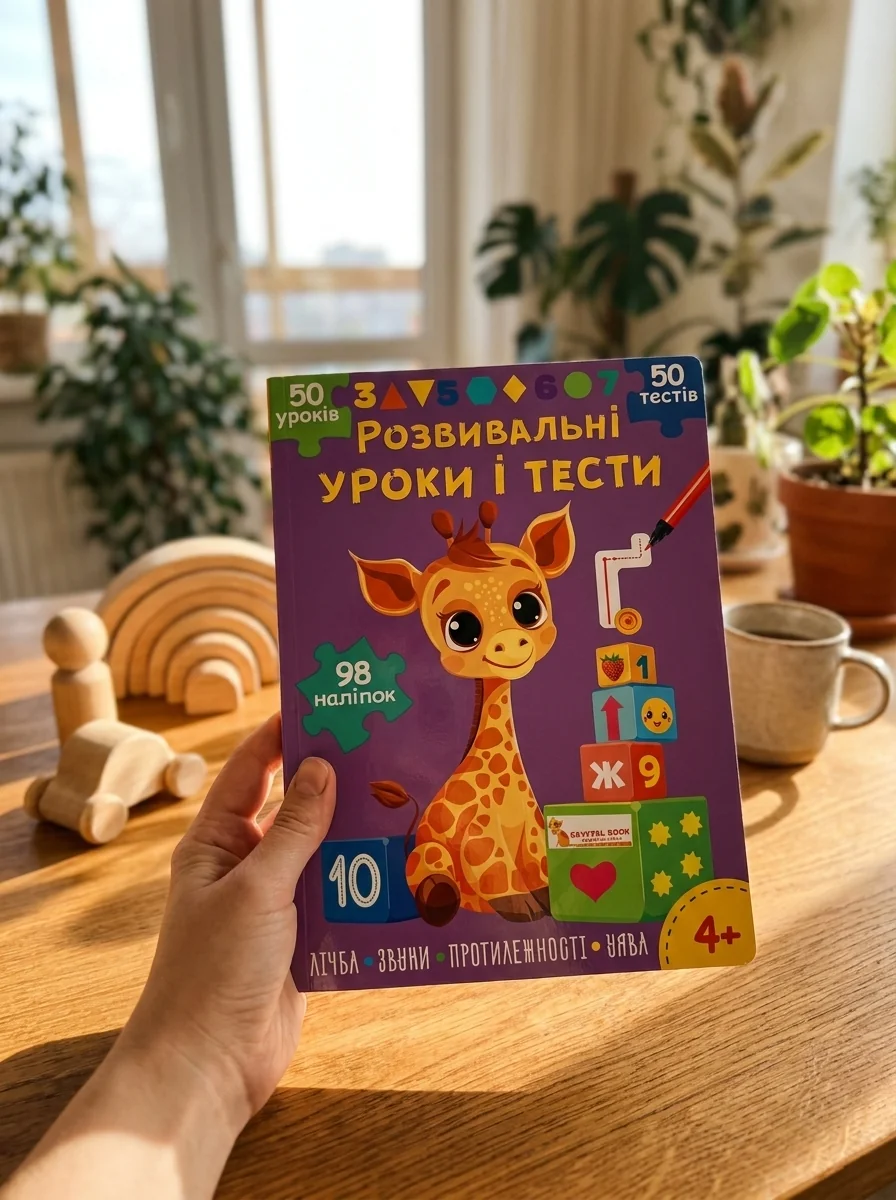 Розвивальні уроки і тести. Жирафа. 98 наліпок — Дитяча література