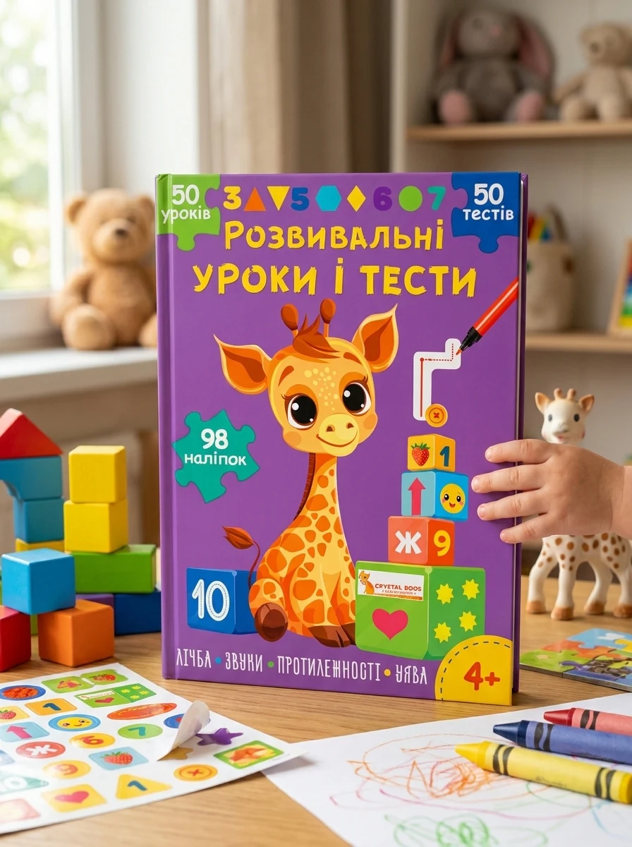 Розвивальні уроки і тести. Жирафа. 98 наліпок — фото 2
