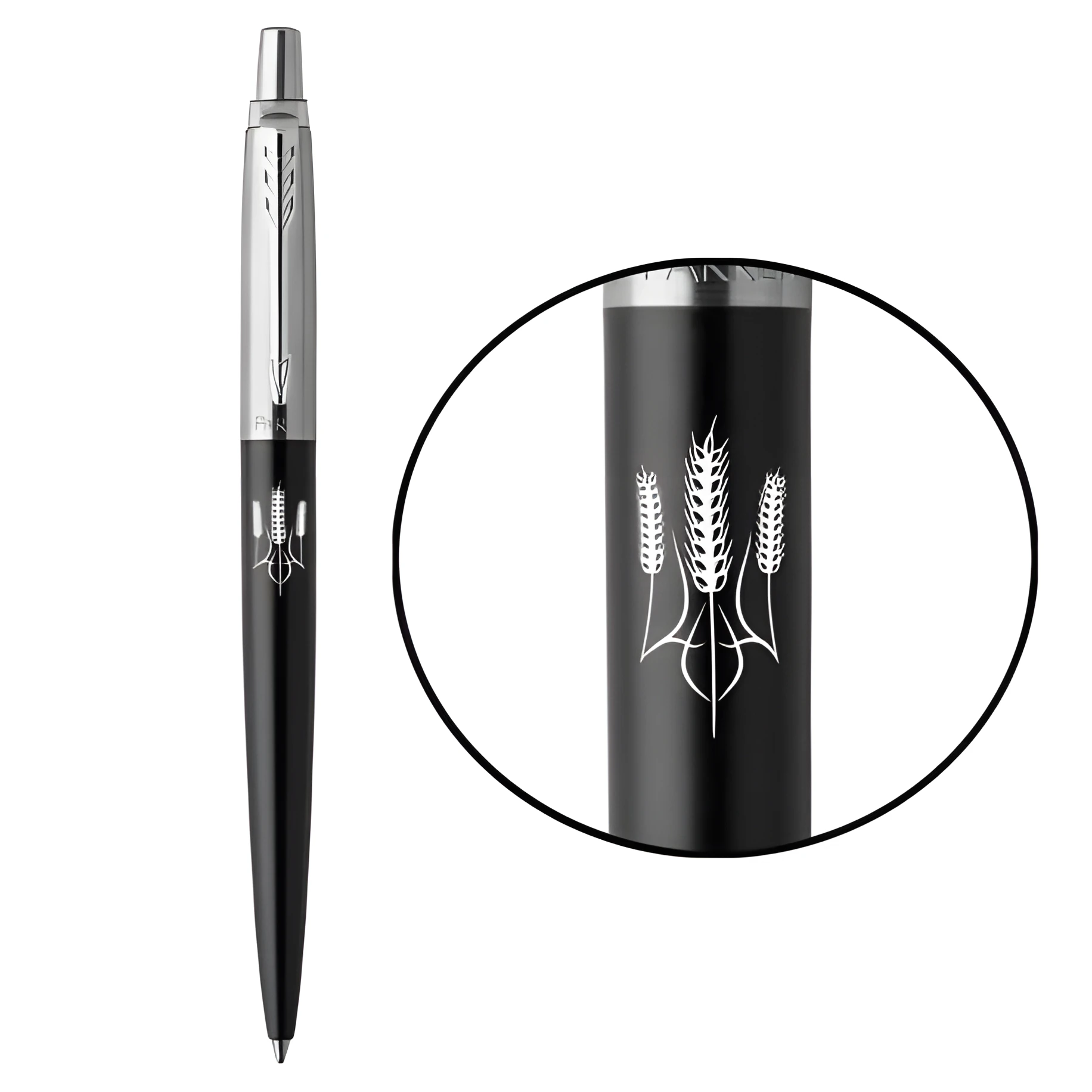 Ручка кулькова Parker Jotter 17 Ukraine Bond Street Black CT BP Тризуб Із Колосків 16232_T059w