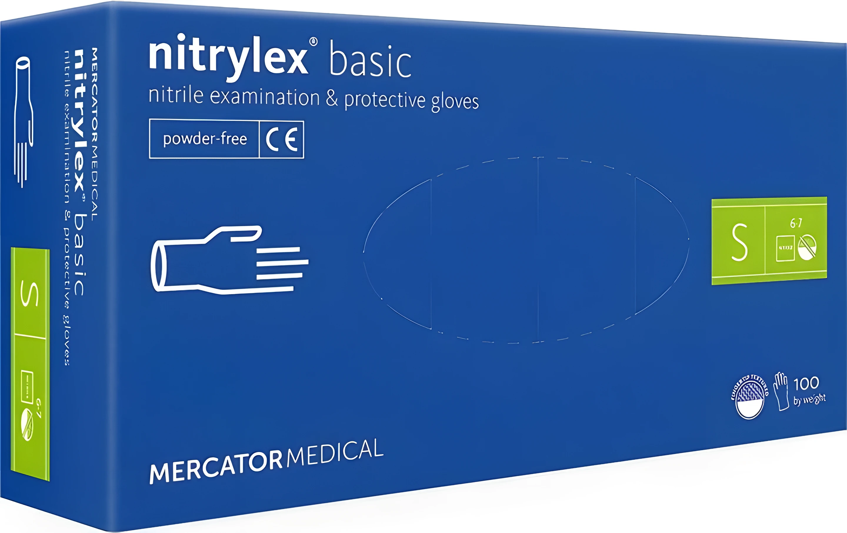 Рукавиці одноразові нітрилові сині NITRYLEX BASIC S 50пар
