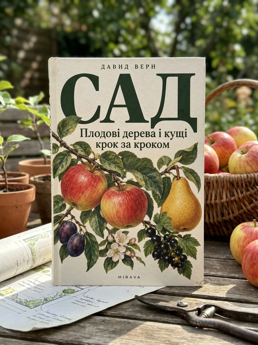 Сад. Плодові дерева і кущі крок за кроком — Давид Верн, обкладинка