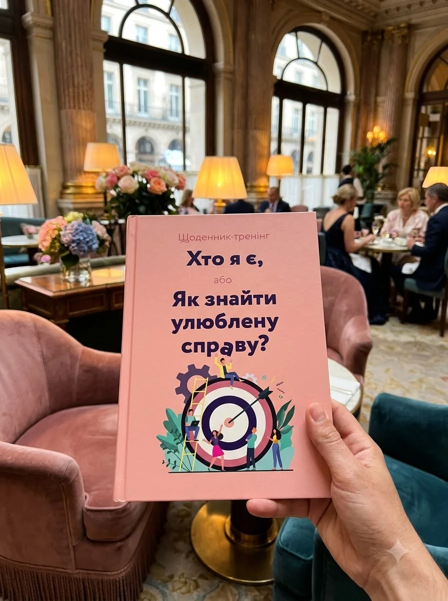 Щоденник-тренінг «Хто я є, або Як знайти улюблену справу?» (рожевий) — Людмила Волошин, обкладинка