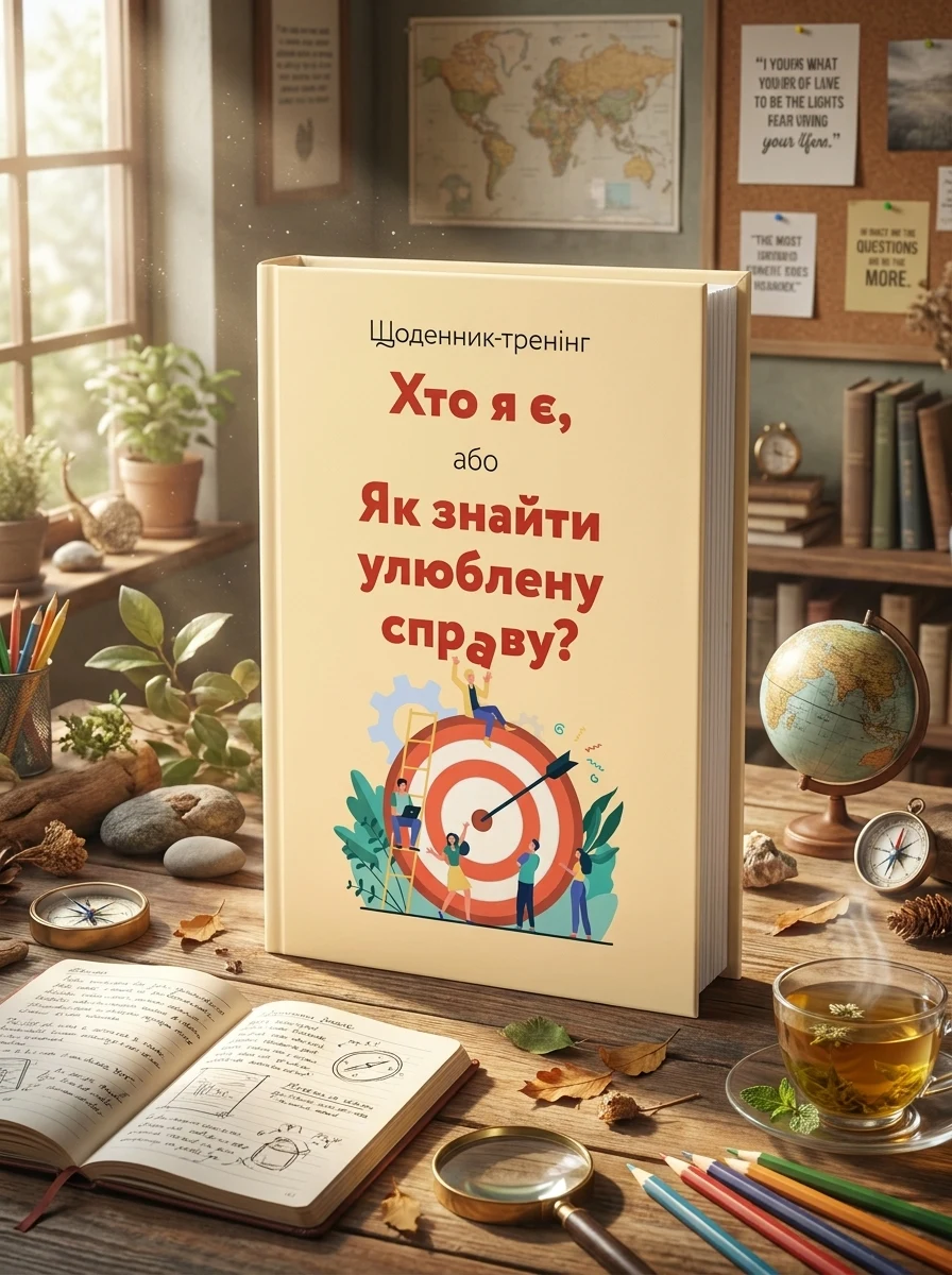 Щоденник-тренінг «Хто я є, або Як знайти улюблену справу?» (жовтий)