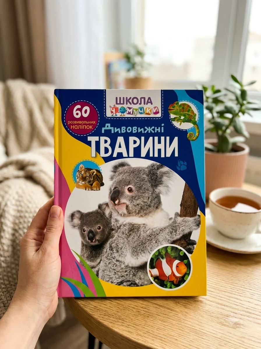 Школа чомучки. Дивовижні тварини. 60 розвивальних наліпок — Дитяча література