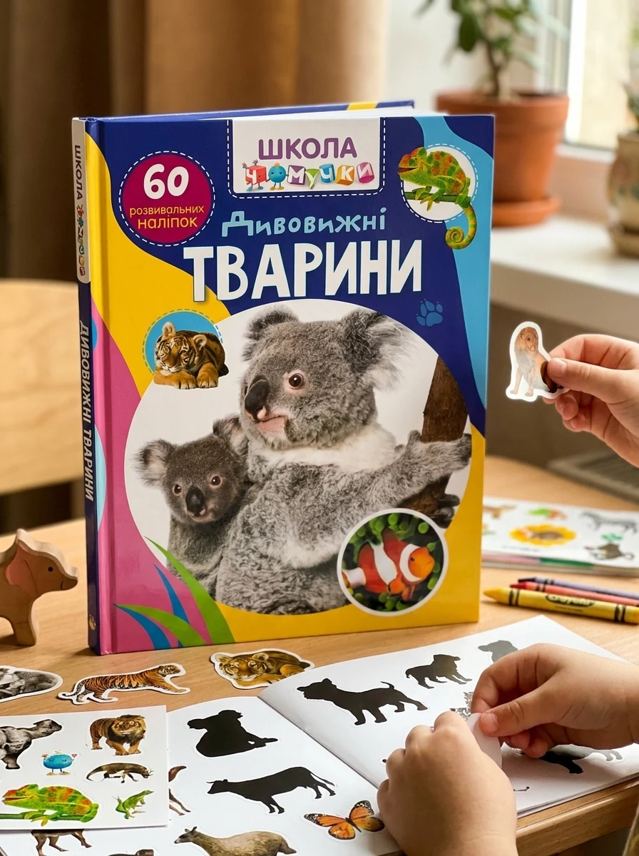 Школа чомучки. Дивовижні тварини. 60 розвивальних наліпок, — Дитяча література