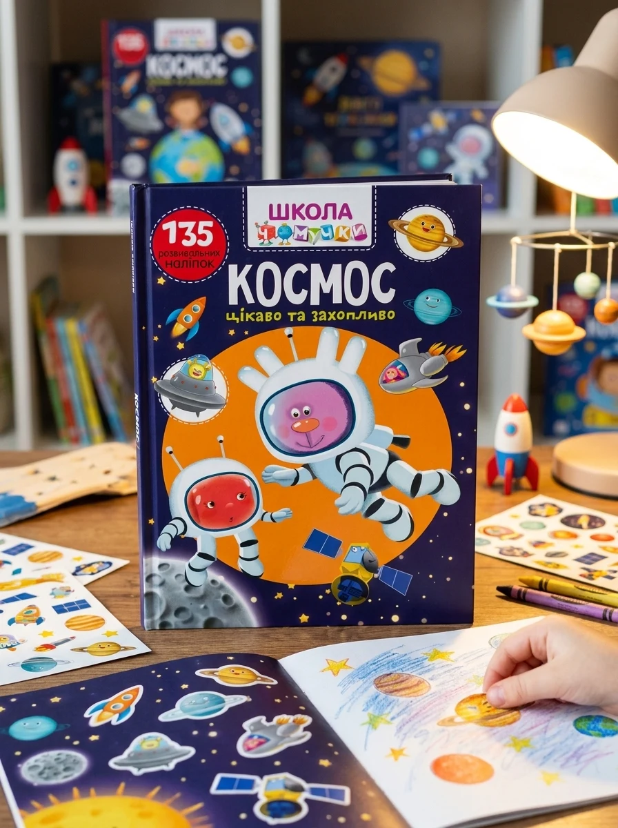 Школа чомучки. Космос. 135 розвивальних наліпок, — Дитяча література