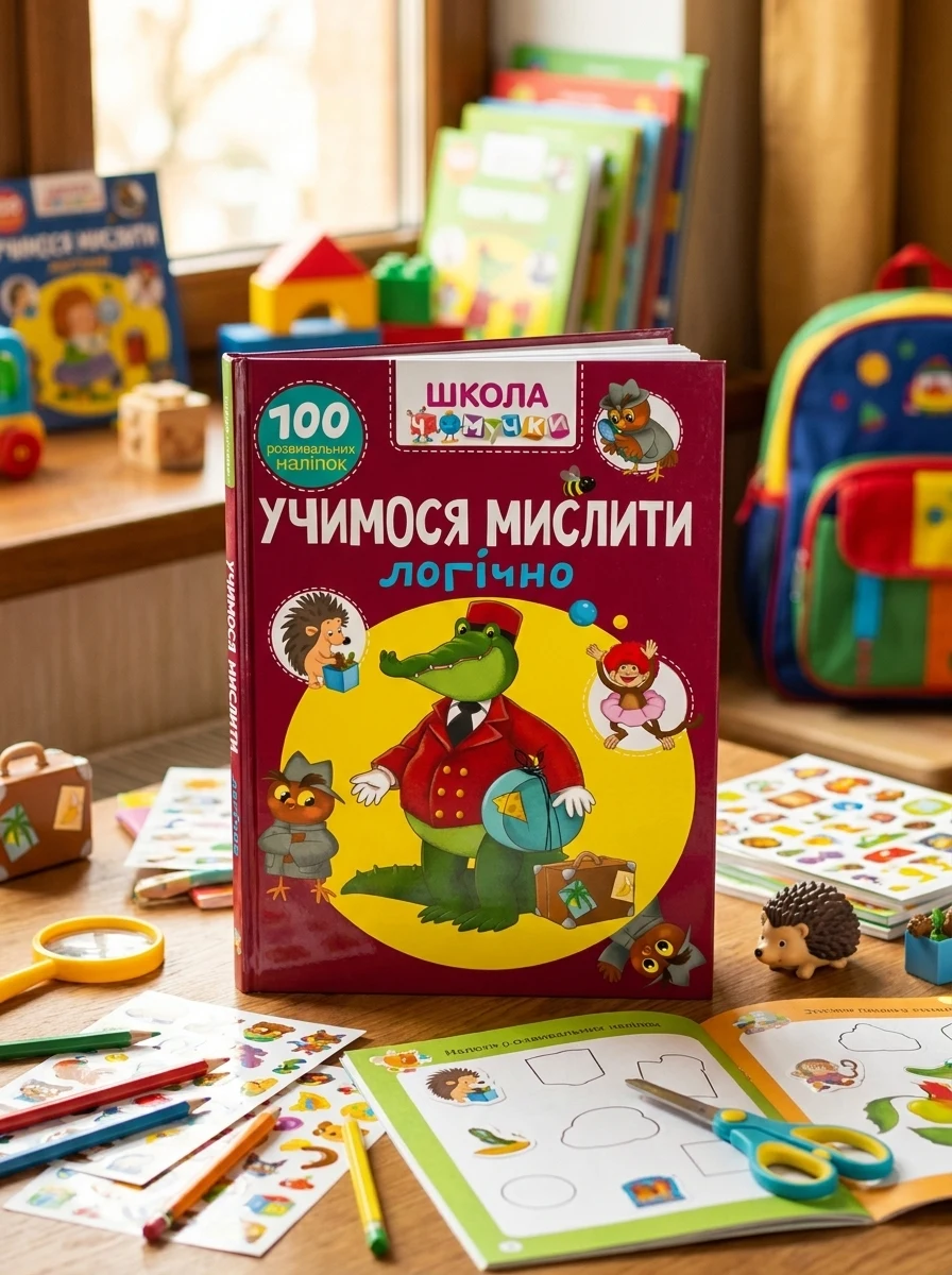 Школа чомучки. Учимося мислити логічно. 100 розвивальних наліпок, — Дитяча література