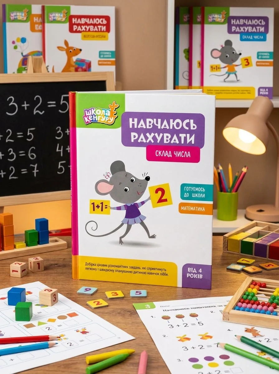 Школа Кенгуру. Навчаюсь рахувати. Склад числа, — Дитяча література