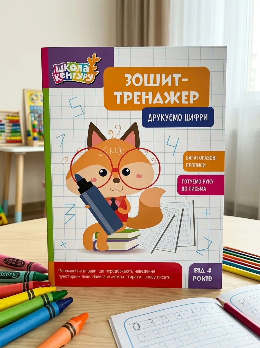 Школа Кенгуру. Зошит-тренажер. Друкуємо цифри, — Дитяча література