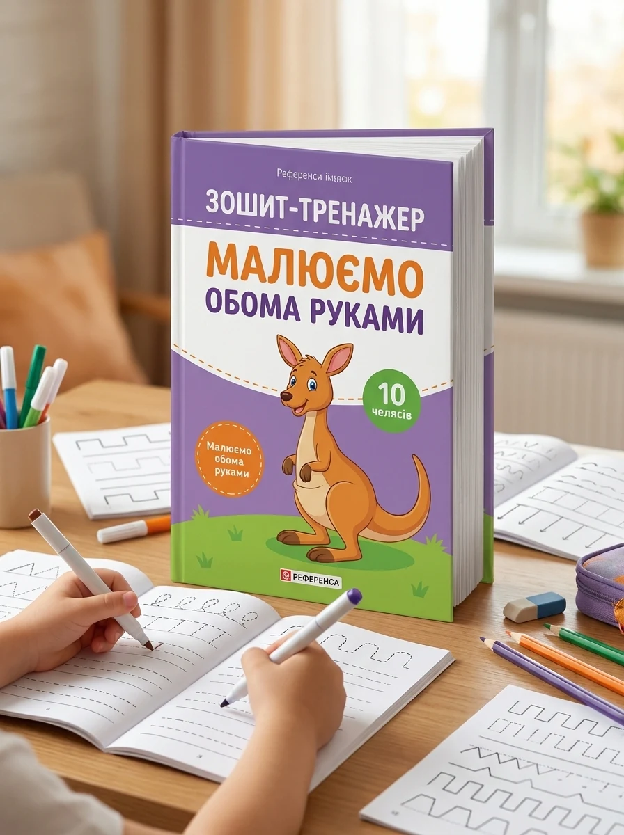 Школа Кенгуру. Зошит-тренажер. Малюємо обома руками, — Дім, сім'я, релігія