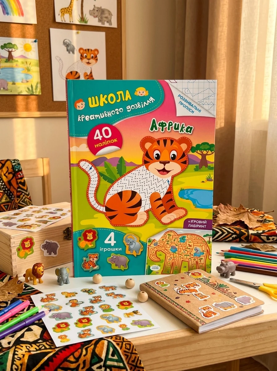Школа креативного дозвілля. Африка. 40 наліпок, — Дитяча література