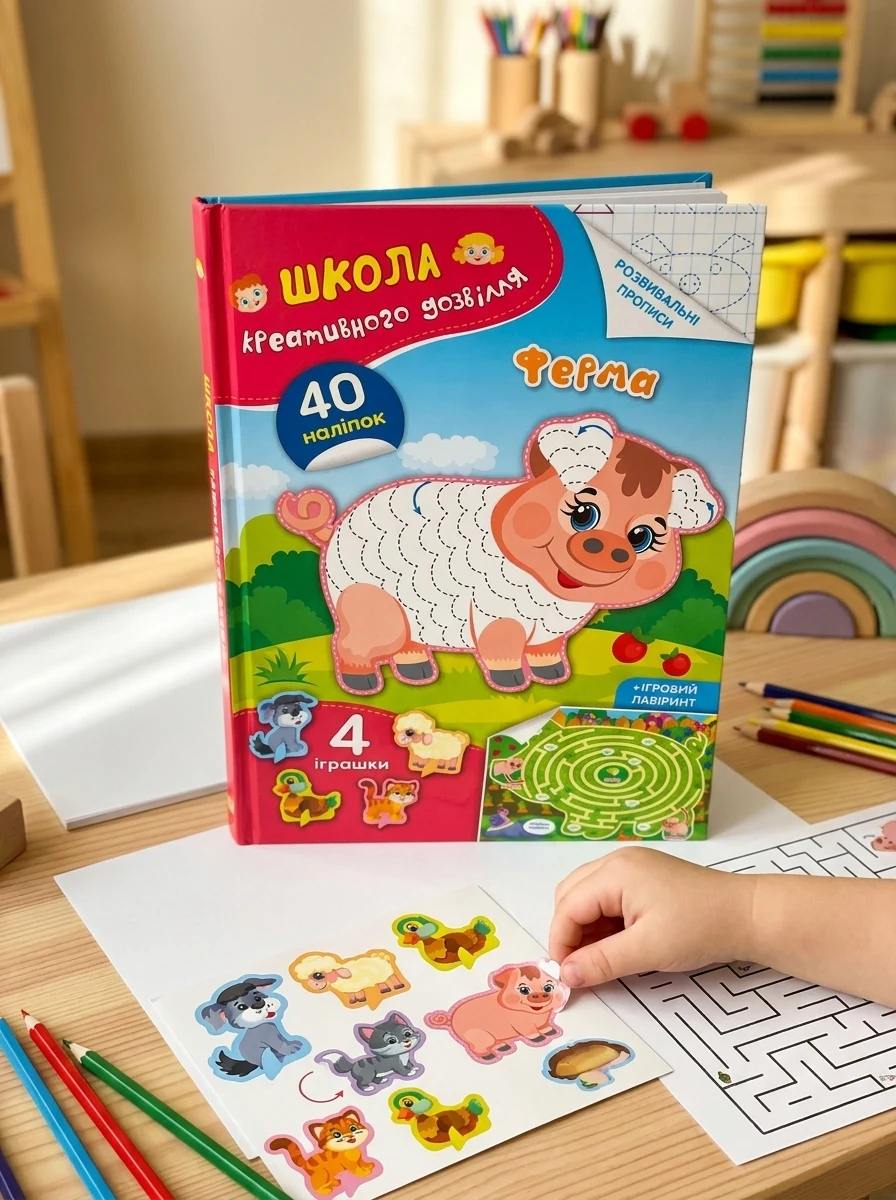 Школа креативного дозвілля. Ферма. 40 наліпок, — Дитяча література