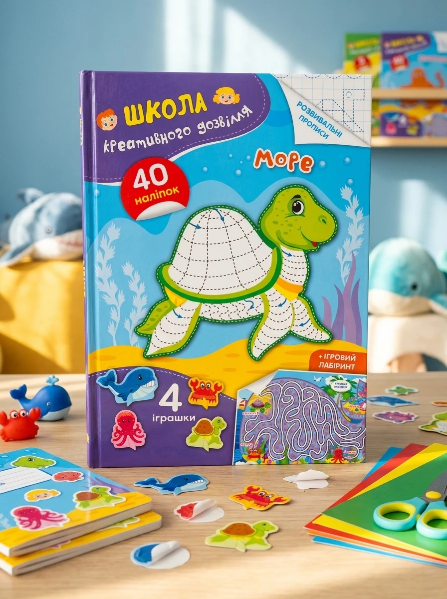 Школа креативного дозвілля. Море. 40 наліпок, — Дитяча література