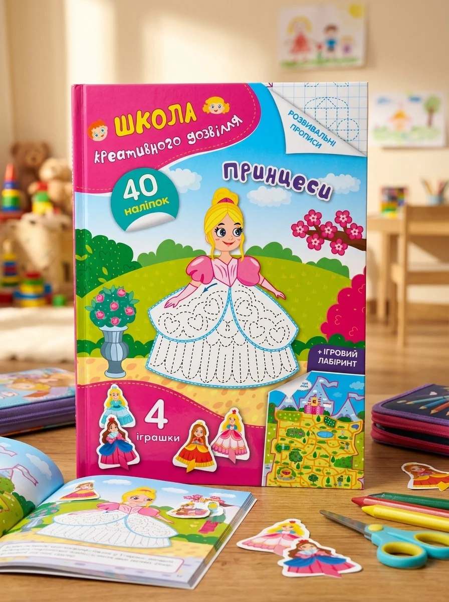 Школа креативного дозвілля. Принцеси. 40 наліпок, — Дитяча література
