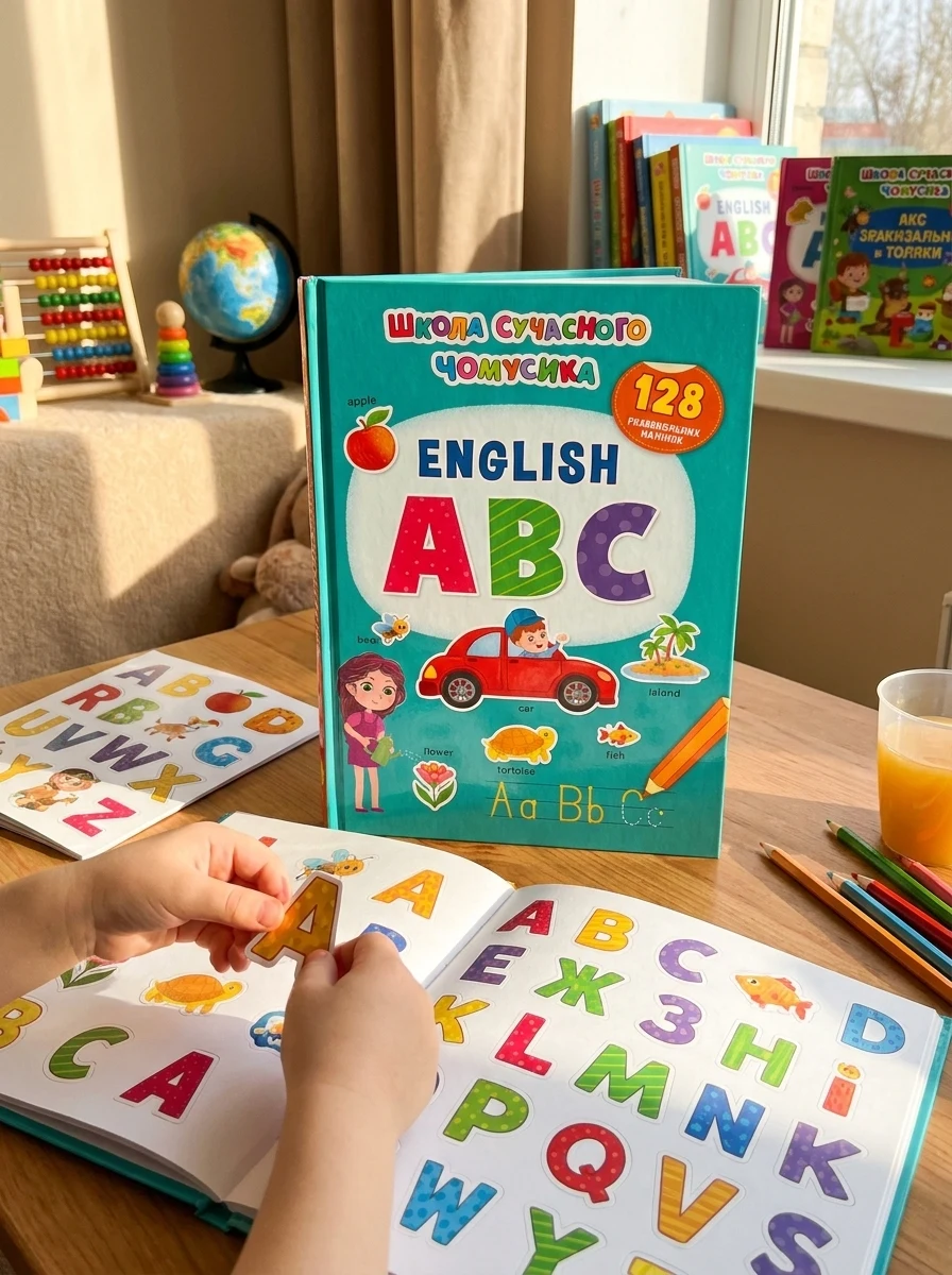 Школа сучасного чомусика. English ABC. 128 розвивальних наліпок, — Вивчення мов