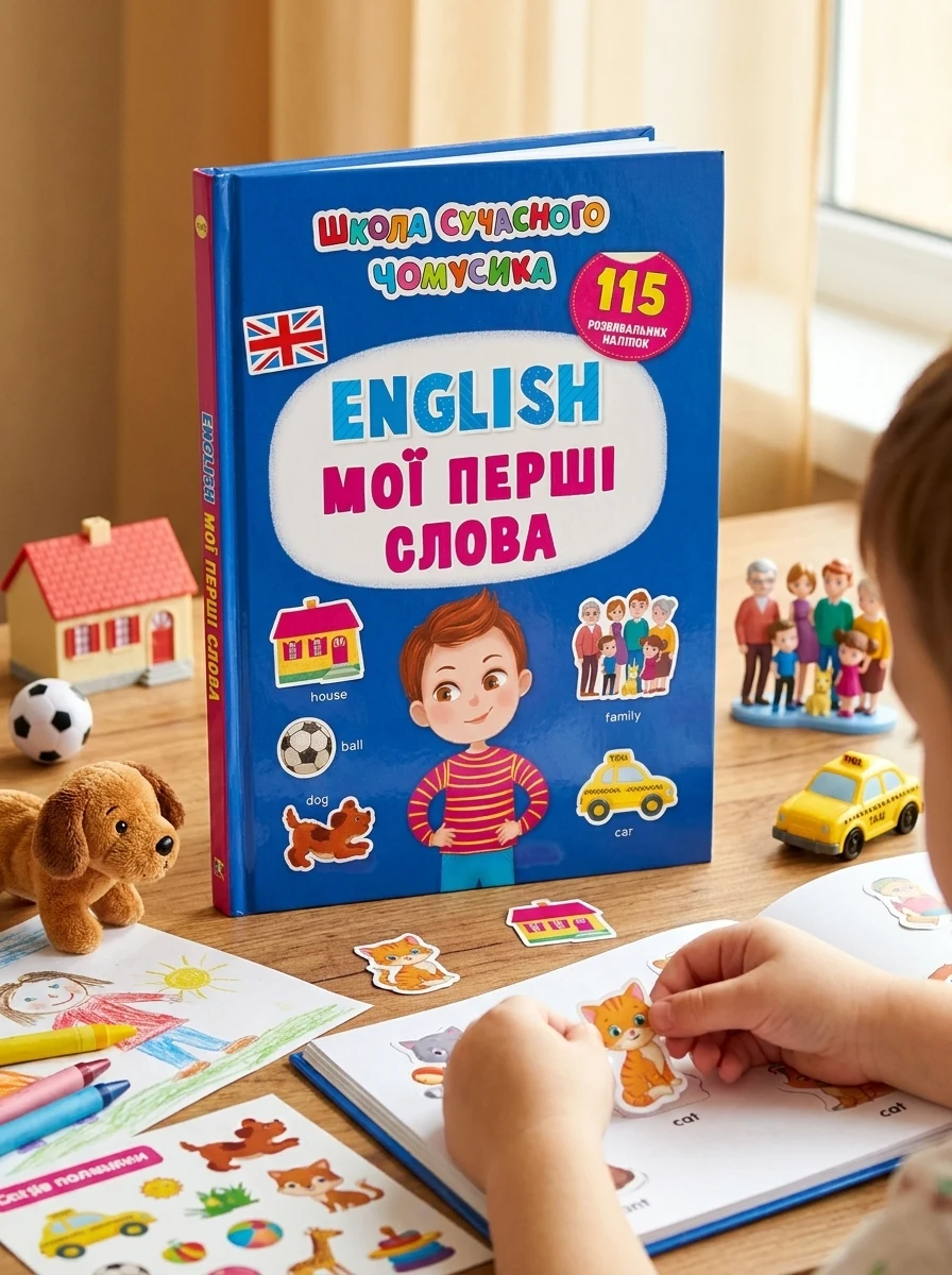 Школа сучасного чомусика. English. Мої перші слова. 115 розвивальних наліпок, — Вивчення мов