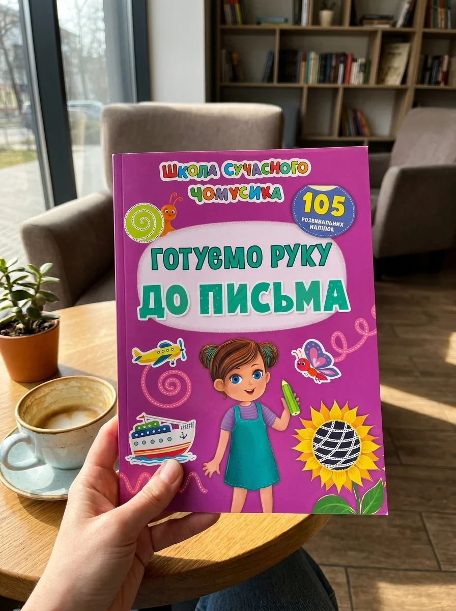Школа сучасного чомусика. Готуємо руку до письма. 105 розвивальних наліпок — Дитяча література