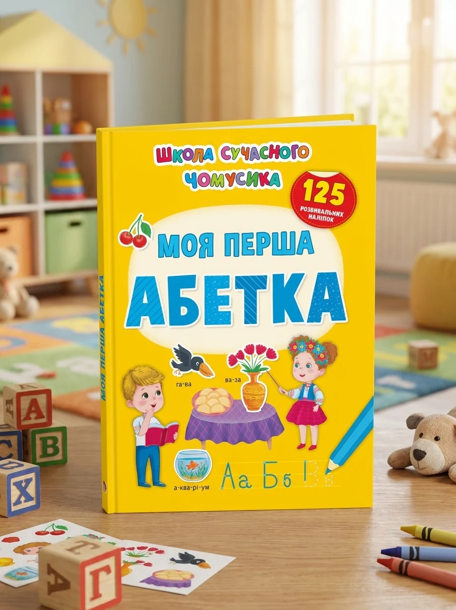 Школа сучасного чомусика. Моя перша абетка. 125 розвивальних наліпок, — Дитяча література