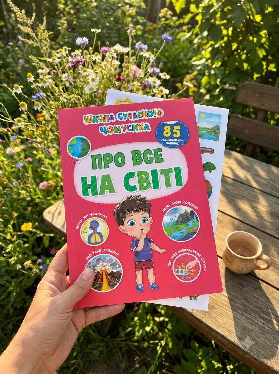 Школа сучасного чомусика. Про все на світі. 85 розвивальних наліпок — Дитяча література