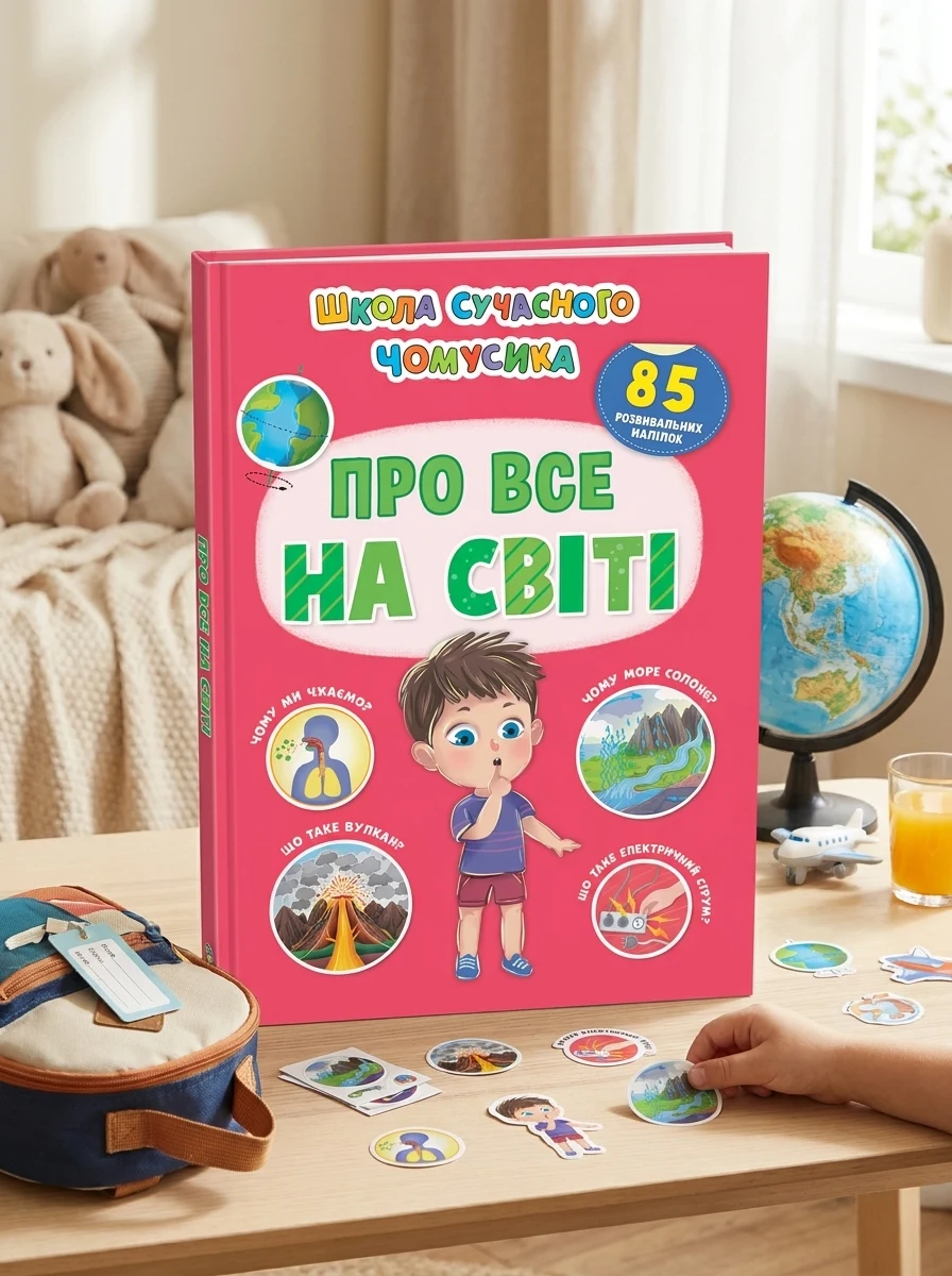Школа сучасного чомусика. Про все на світі. 85 розвивальних наліпок, — Дитяча література
