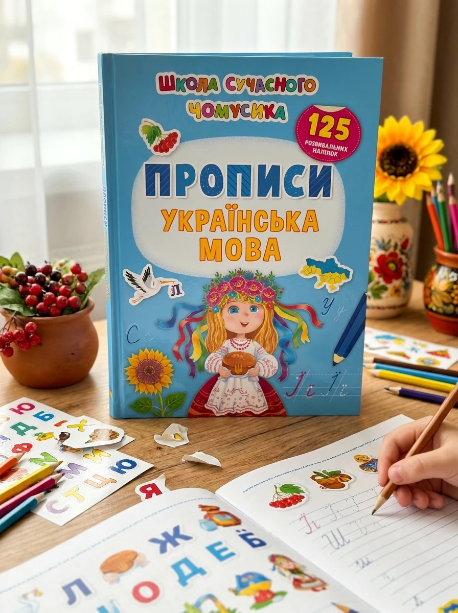 Школа сучасного чомусика. Прописи. Українська мова. 125 розвивальних наліпок, — Вивчення мов
