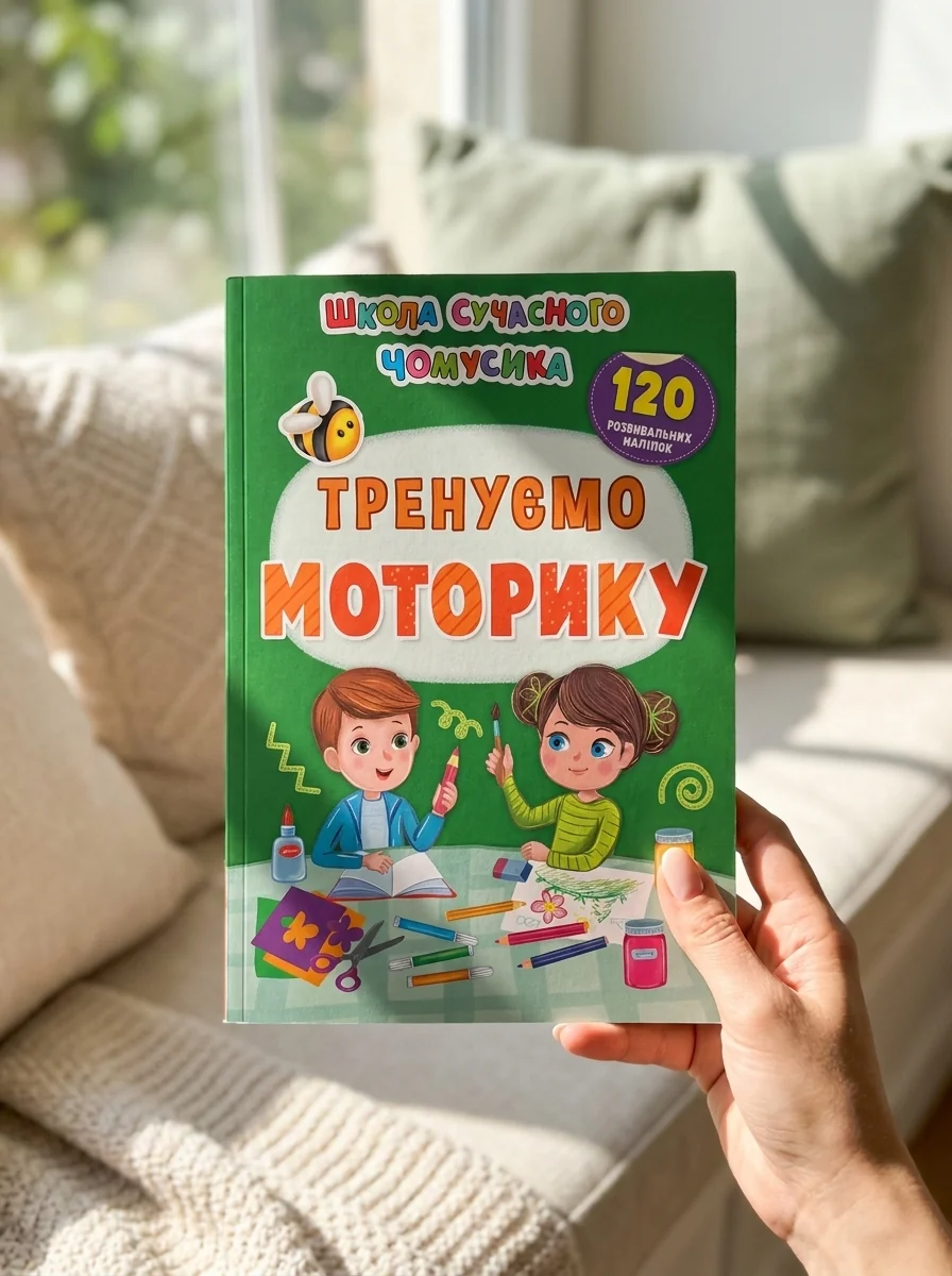 Школа сучасного чомусика. Тренуємо моторику. 120 розвивальних наліпок — Дитяча література
