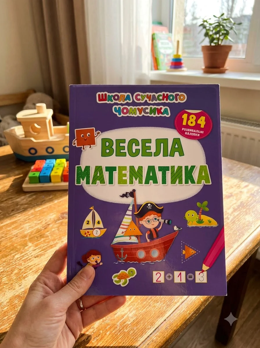 Школа сучасного чомусика. Весела математика. 184 розвивальні наліпки — Дитяча література