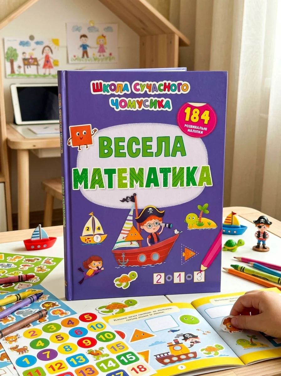 Школа сучасного чомусика. Весела математика. 184 розвивальні наліпки, — Дитяча література
