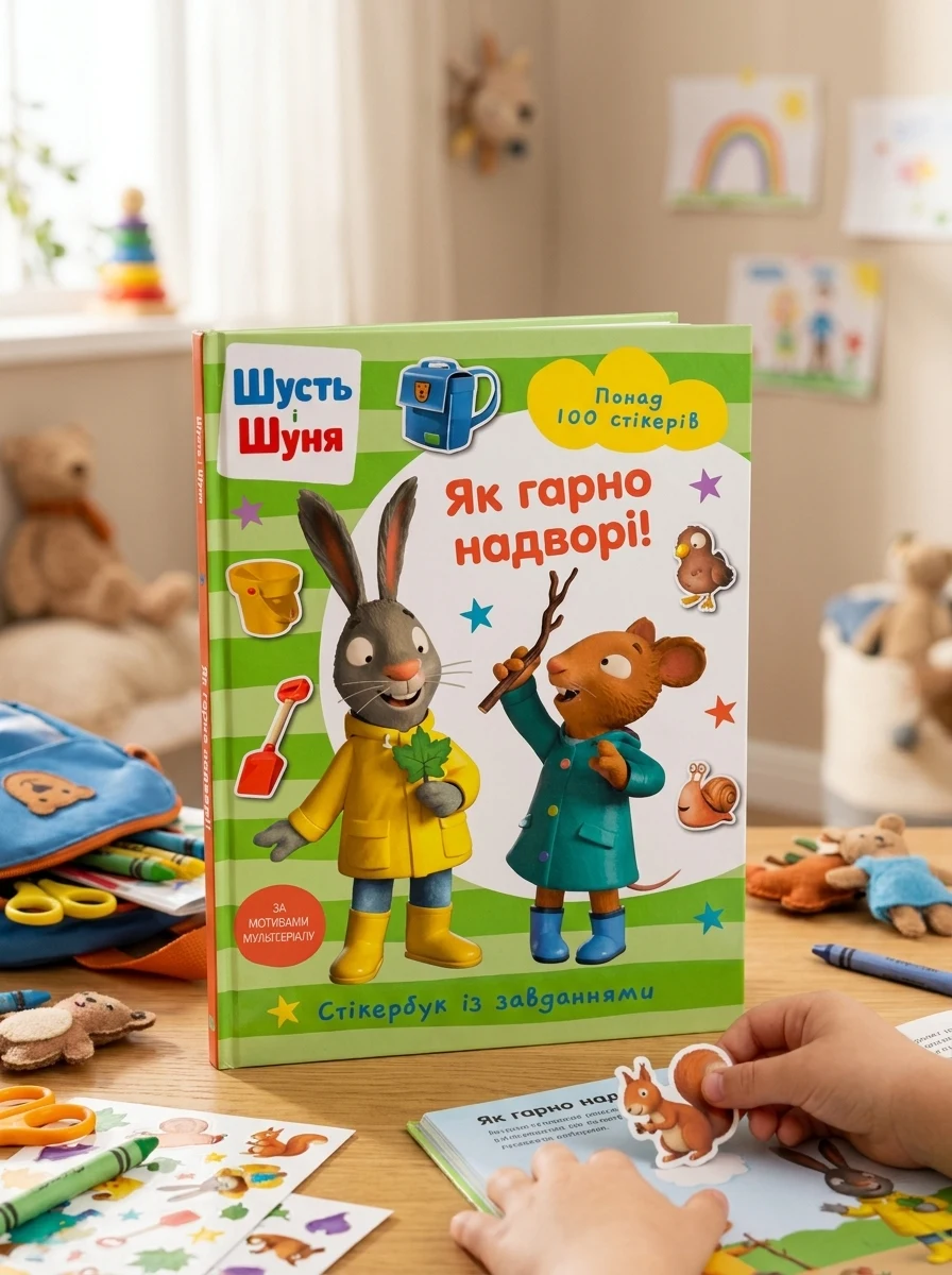 Шусть і Шуня. Як гарно надворі! Стікербук — фото 2