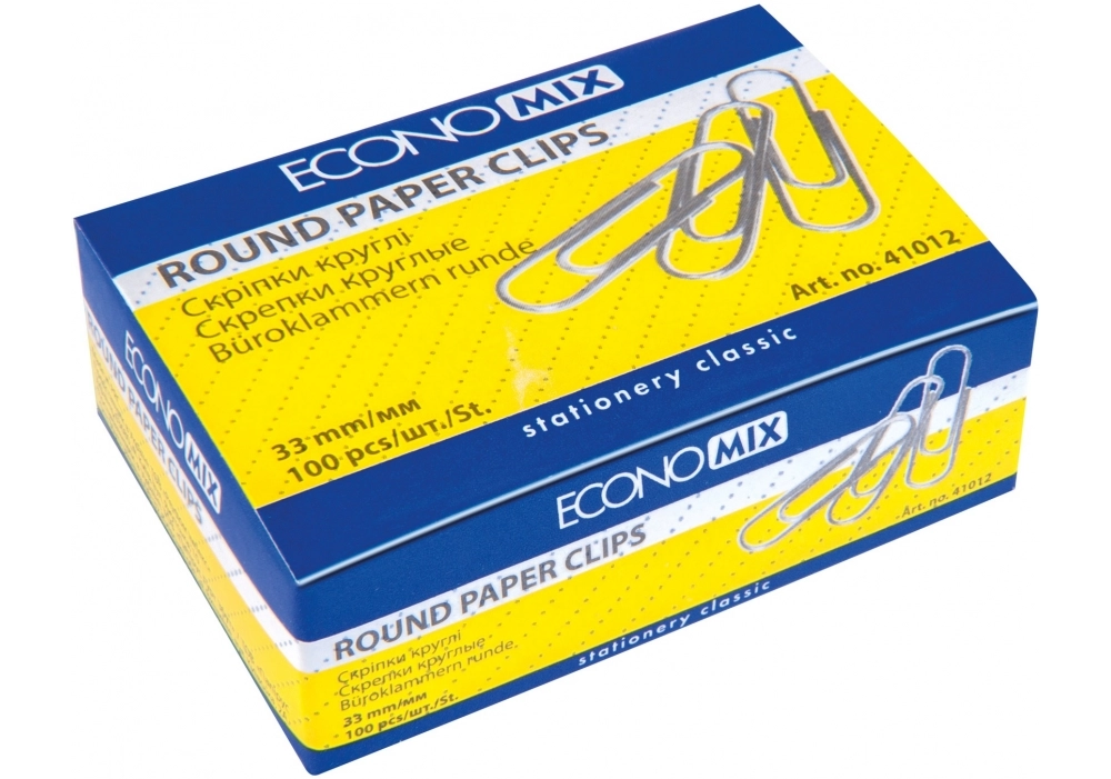 Скріпки 33 мм Economix. 100шт. E41012 круглі