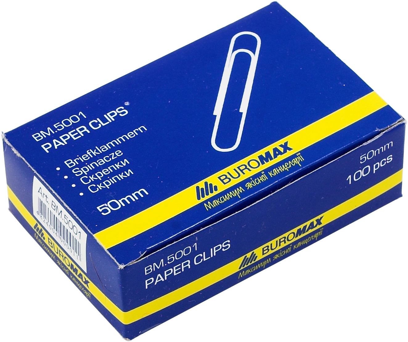Скріпки 50мм 100шт. 5001 Buromax нікель