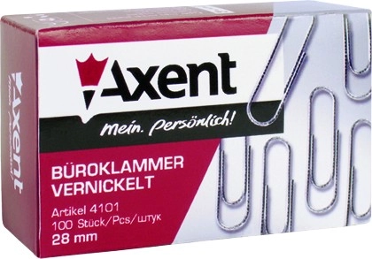 Скріпки Круглі Axent нікель 4101-A