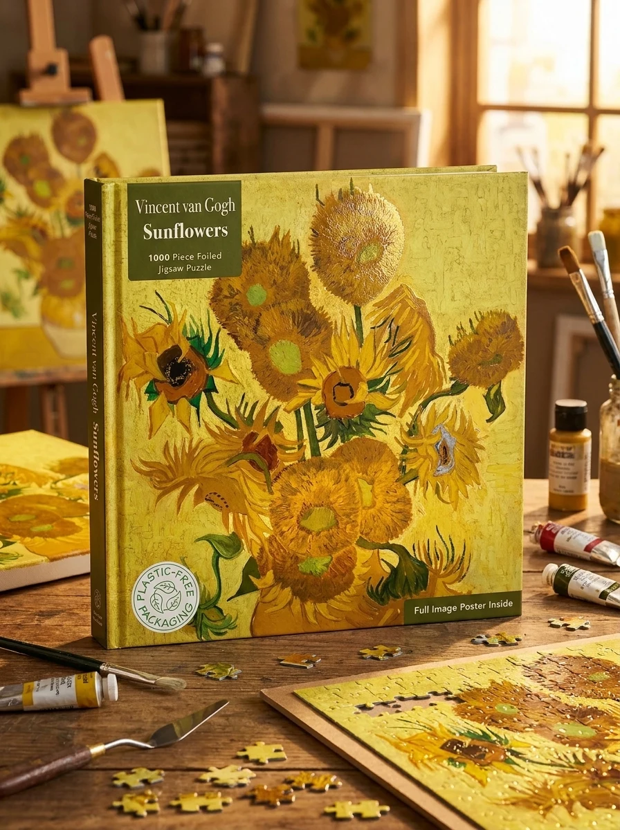 Special Edition Adult Foiled Jigsaw Puzzle Vincent van Gogh: Sunflowers 1000 Pieces — Дім, сім'я, релігія